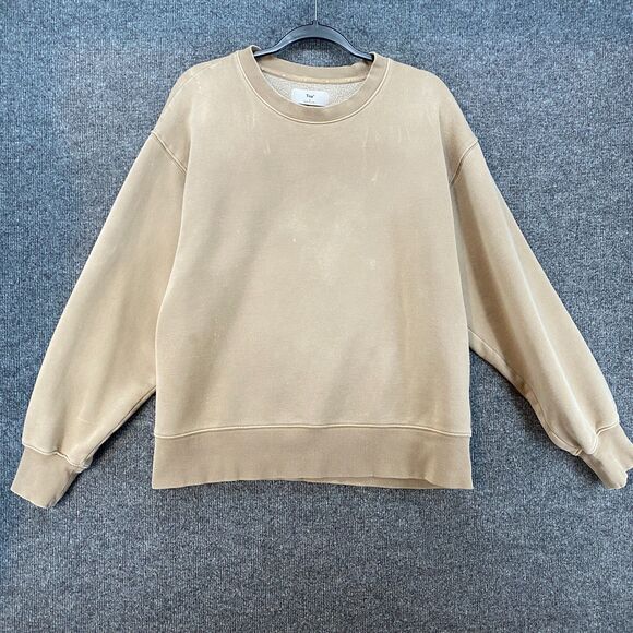 TNA Sweater Womens S Beige Pullover Crew Neck Oversize Relaxed Casual Sweatshirt - Picture 1 of 8